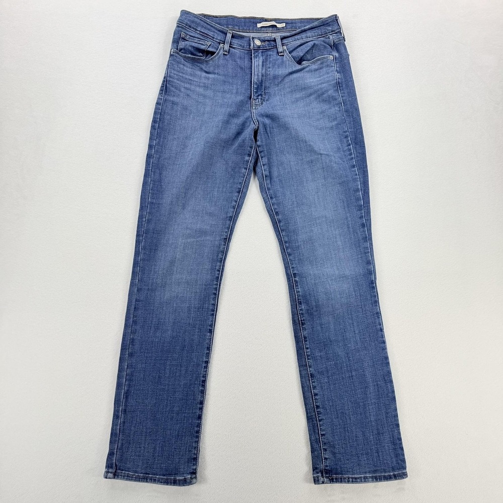 Levi's Classic Straight Jeans Women 8M 29x30 Blue Excellent Stretch Denim 39250
